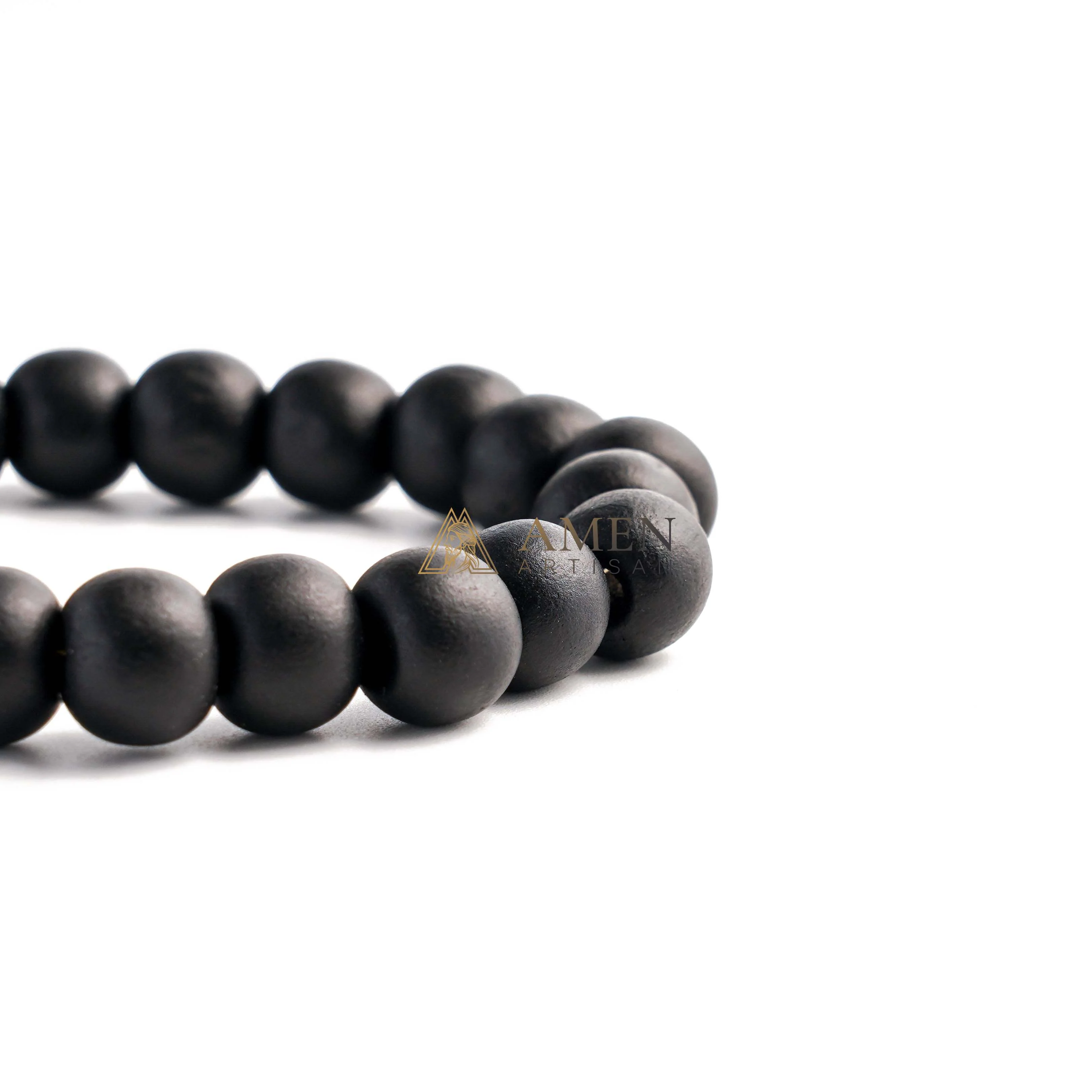 Black Wood Beads Brass Saint Benedict Medal Adjustment Bracelet - Image 7