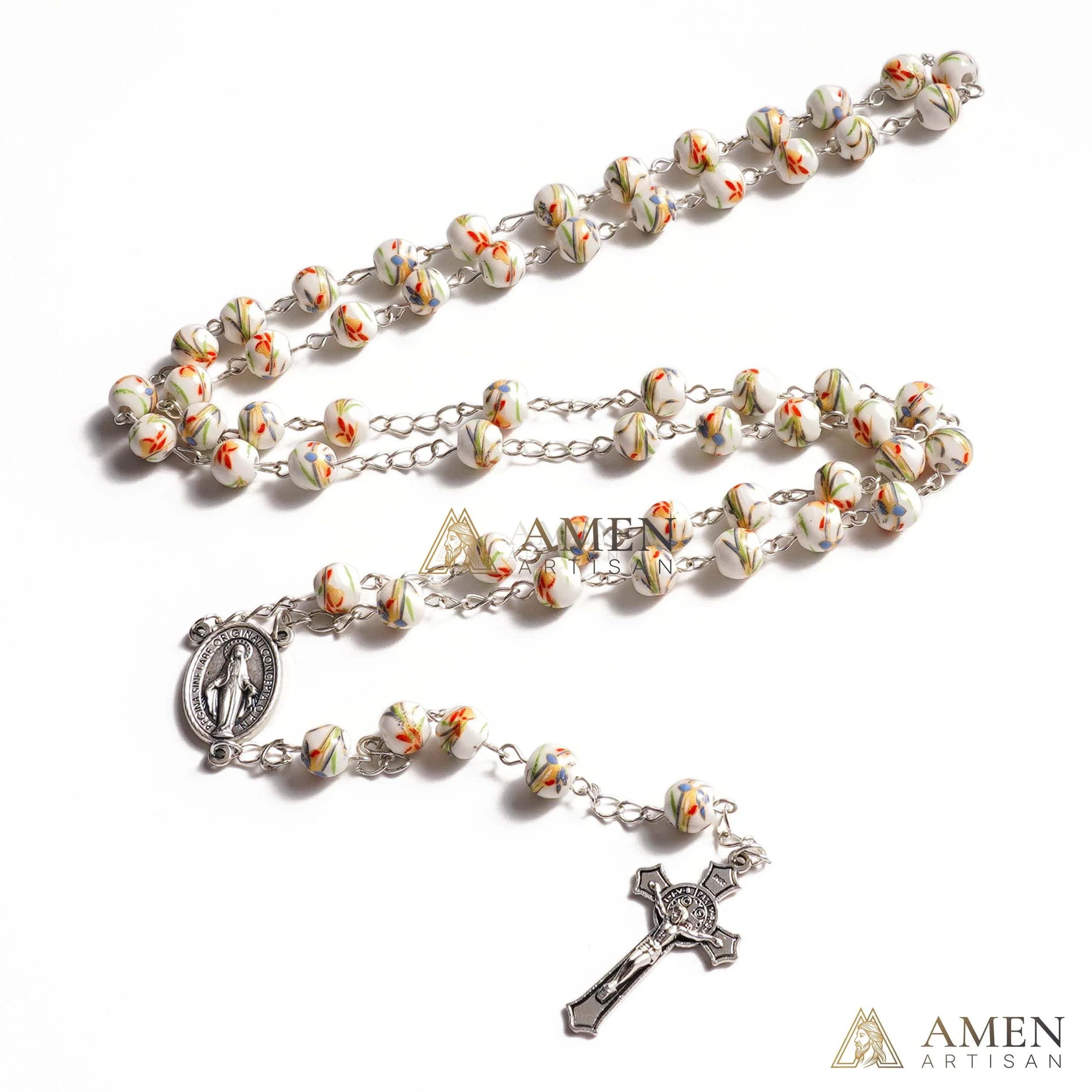 Daylily Ceramic Rosary Amen Artisan - Image 3