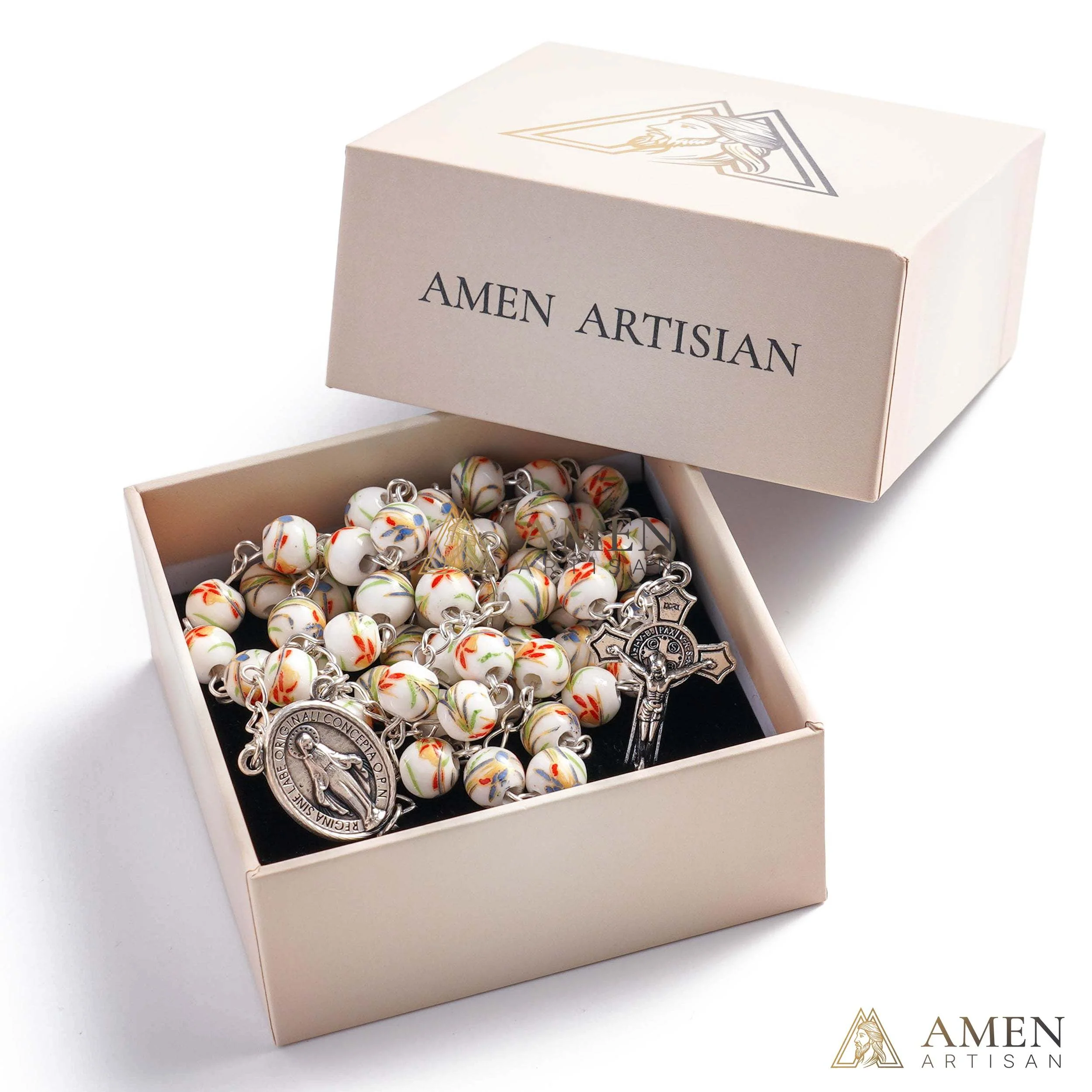 Daylily Ceramic Rosary Amen Artisan - Image 5