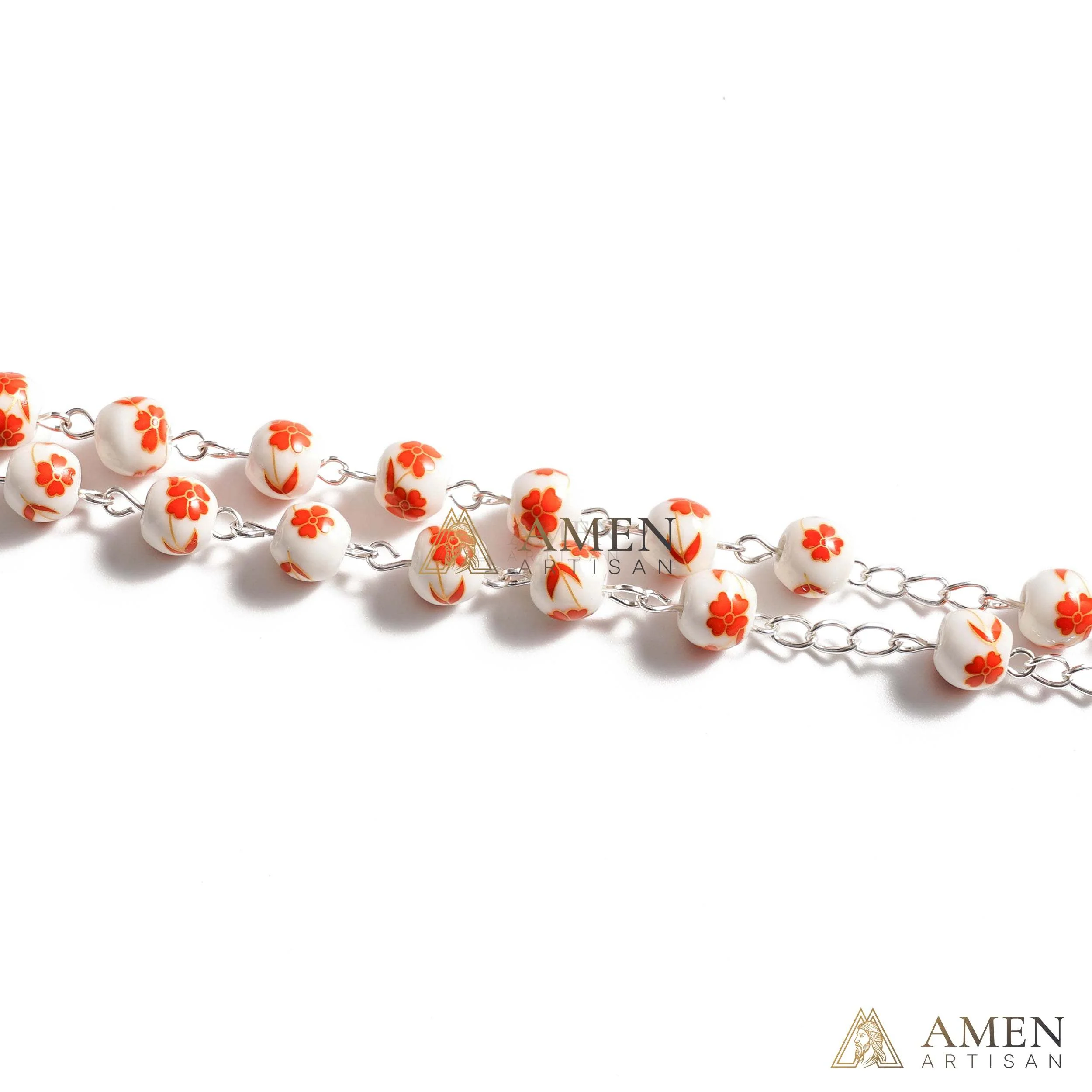 Four Leaf Clover Ceramic Rosary Amen Artisan - Image 3