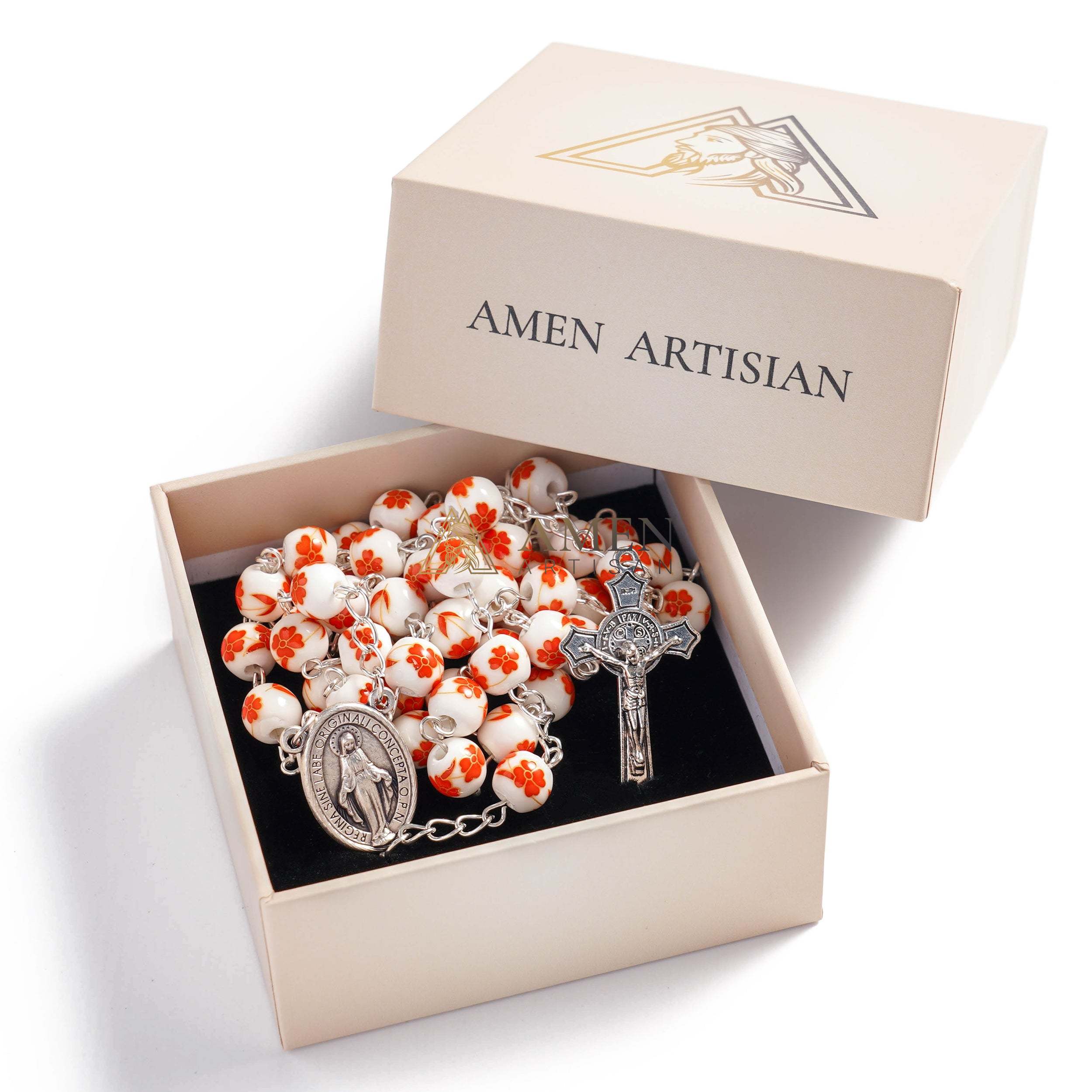 Four Leaf Clover Ceramic Rosary Amen Artisan - Image 5