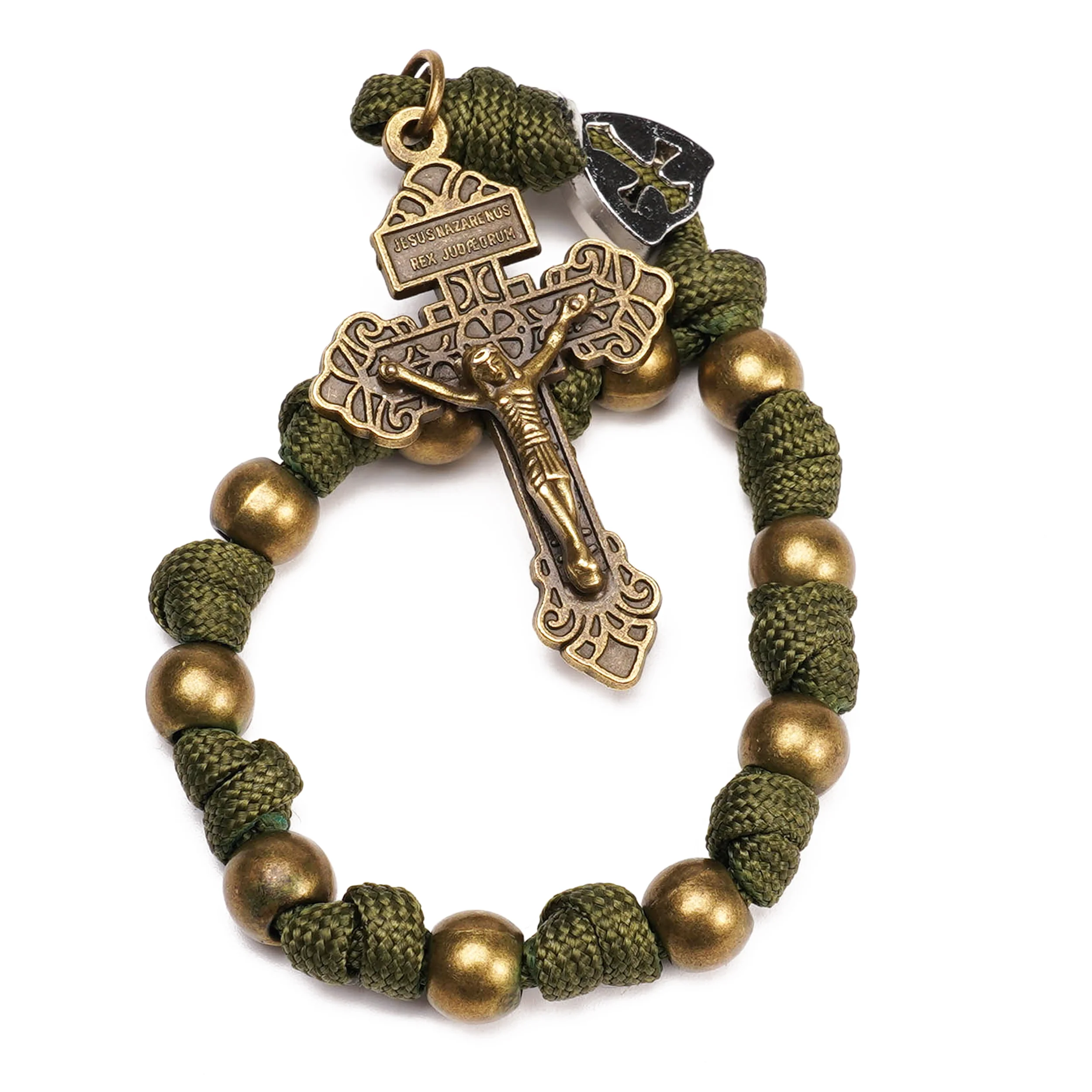 【Deal Today】Military-Grade Paracord Pocket Rosary with Antique Bronze Beads Amen Artisan - Image 3