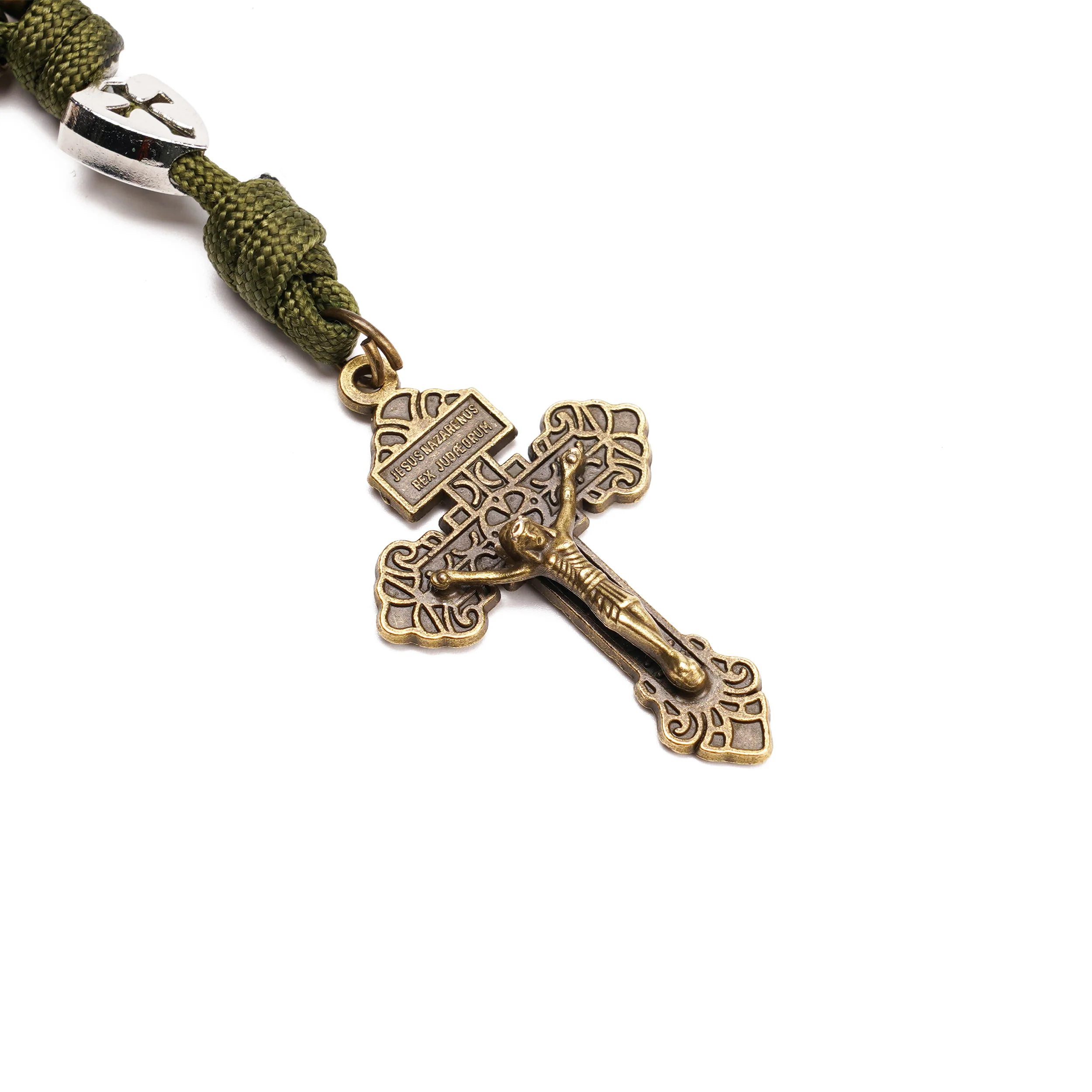 【Deal Today】Military-Grade Paracord Pocket Rosary with Antique Bronze Beads Amen Artisan - Image 4