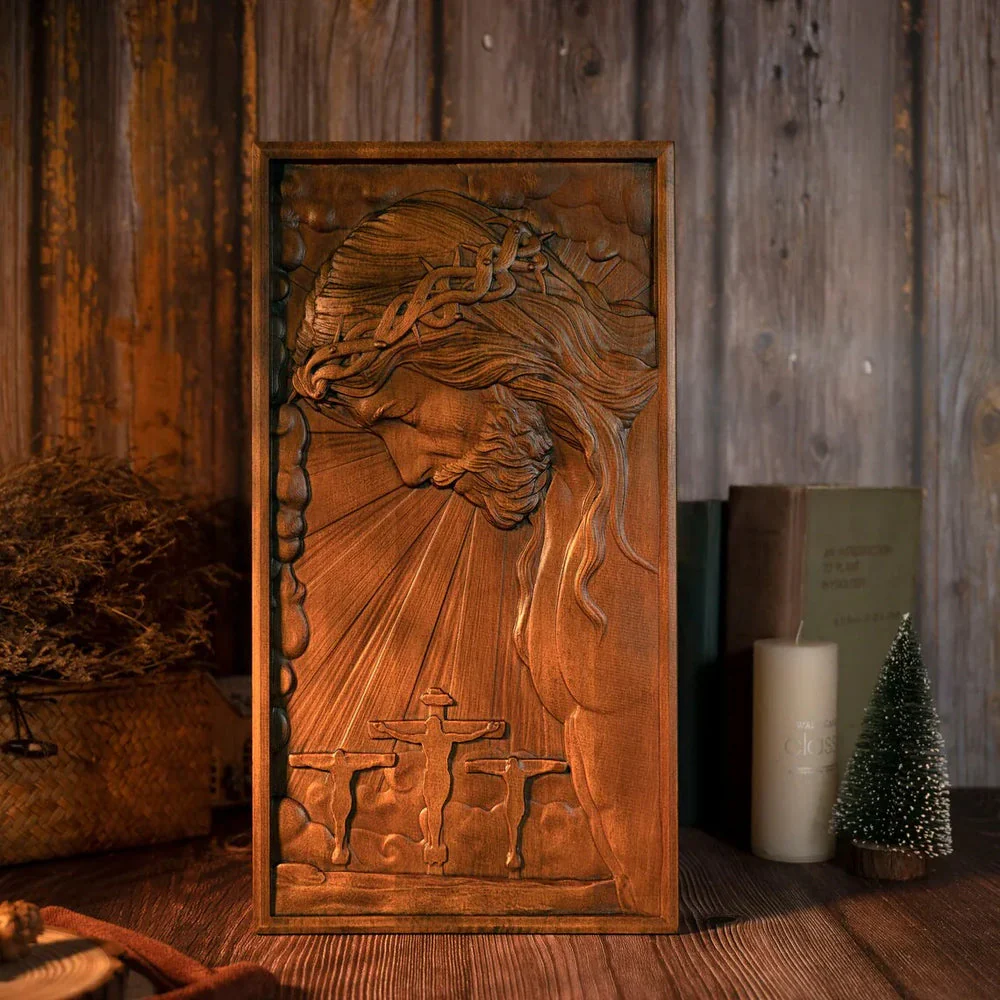 Jesus of the Passion Wood Caring Amen Artisan - Image 6