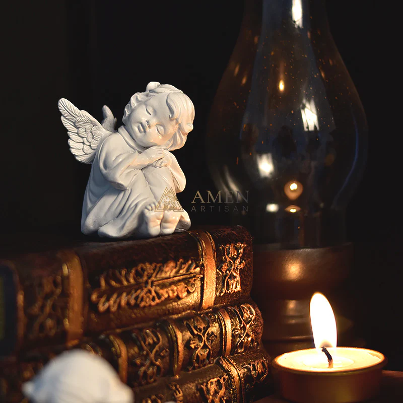 Little Angel Statue Figurine Amen Artisan - Image 4