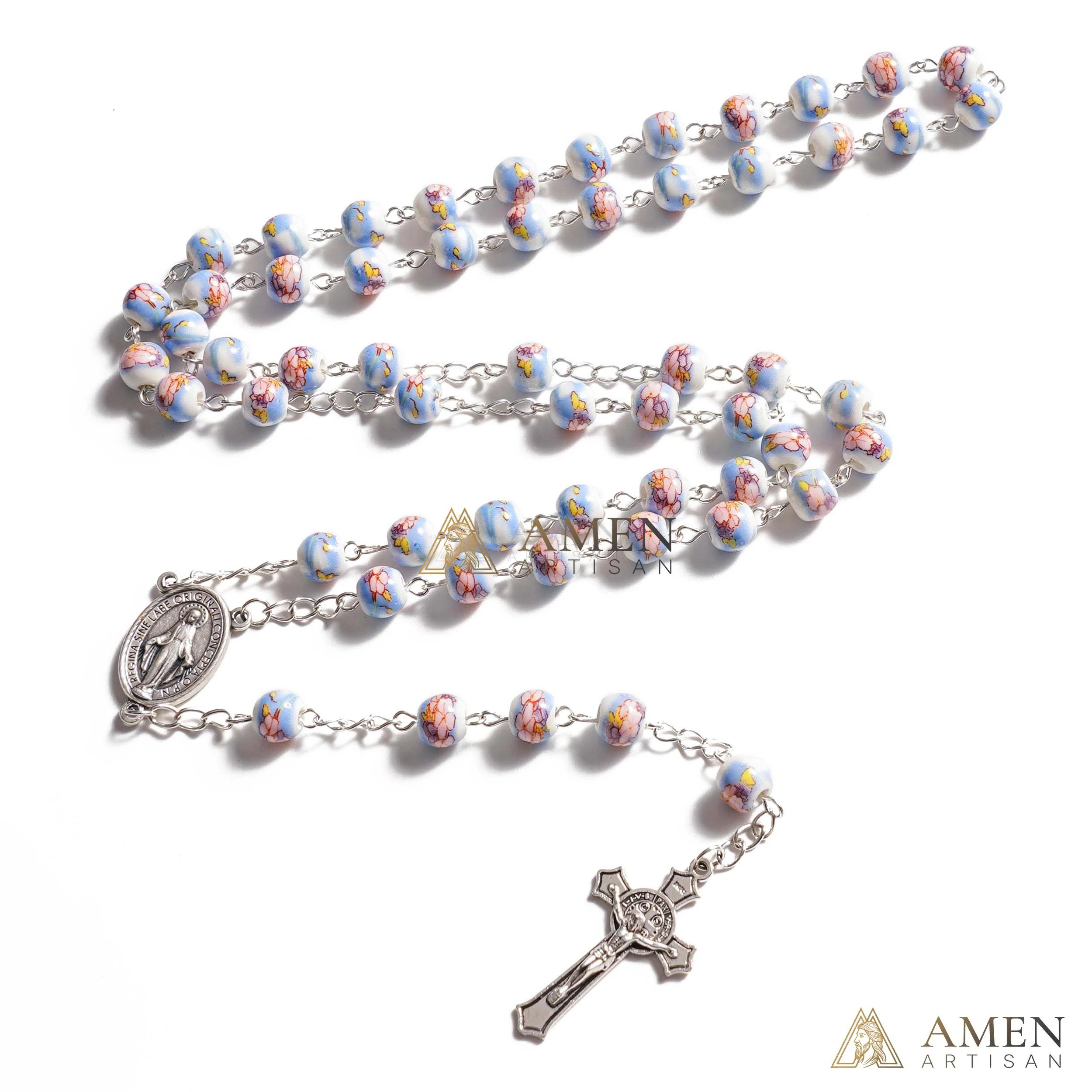 Magnolia Ceramic Rosary Amen Artisan - Image 3
