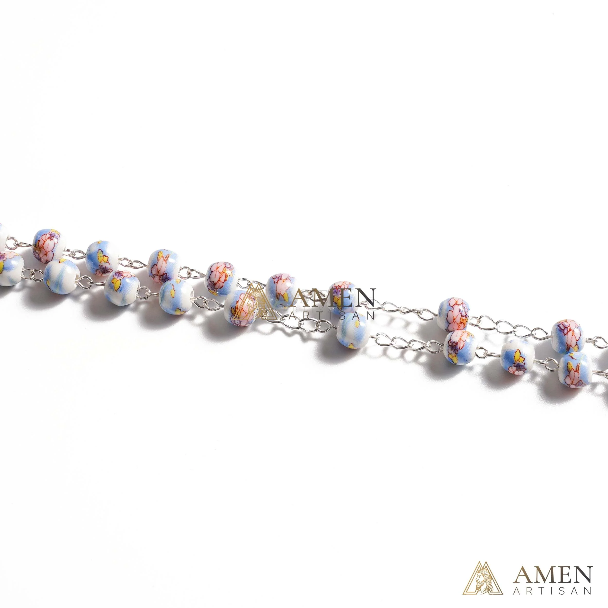 Magnolia Ceramic Rosary Amen Artisan - Image 4