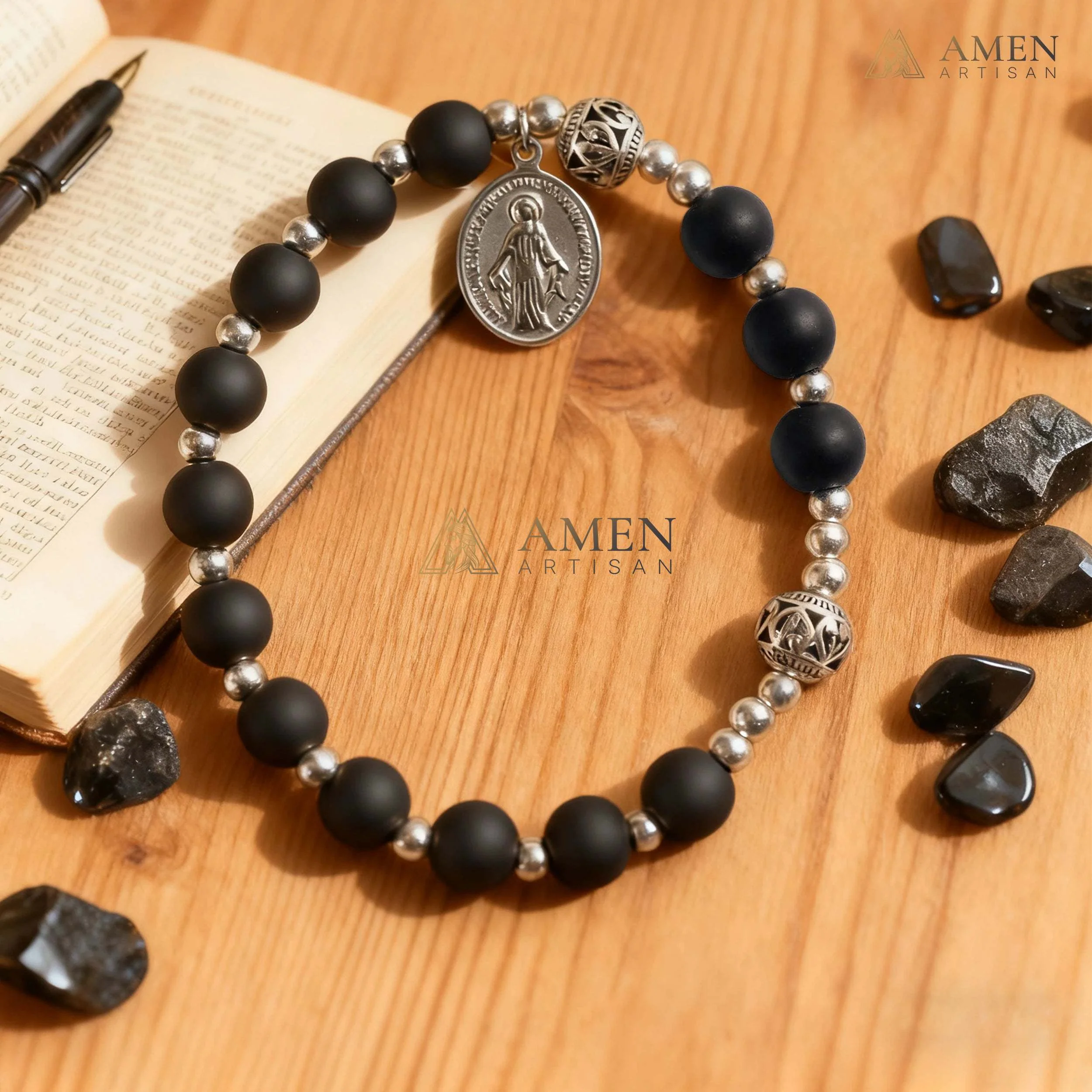 Natural Stone Bracelet Amen Artisan - Image 8