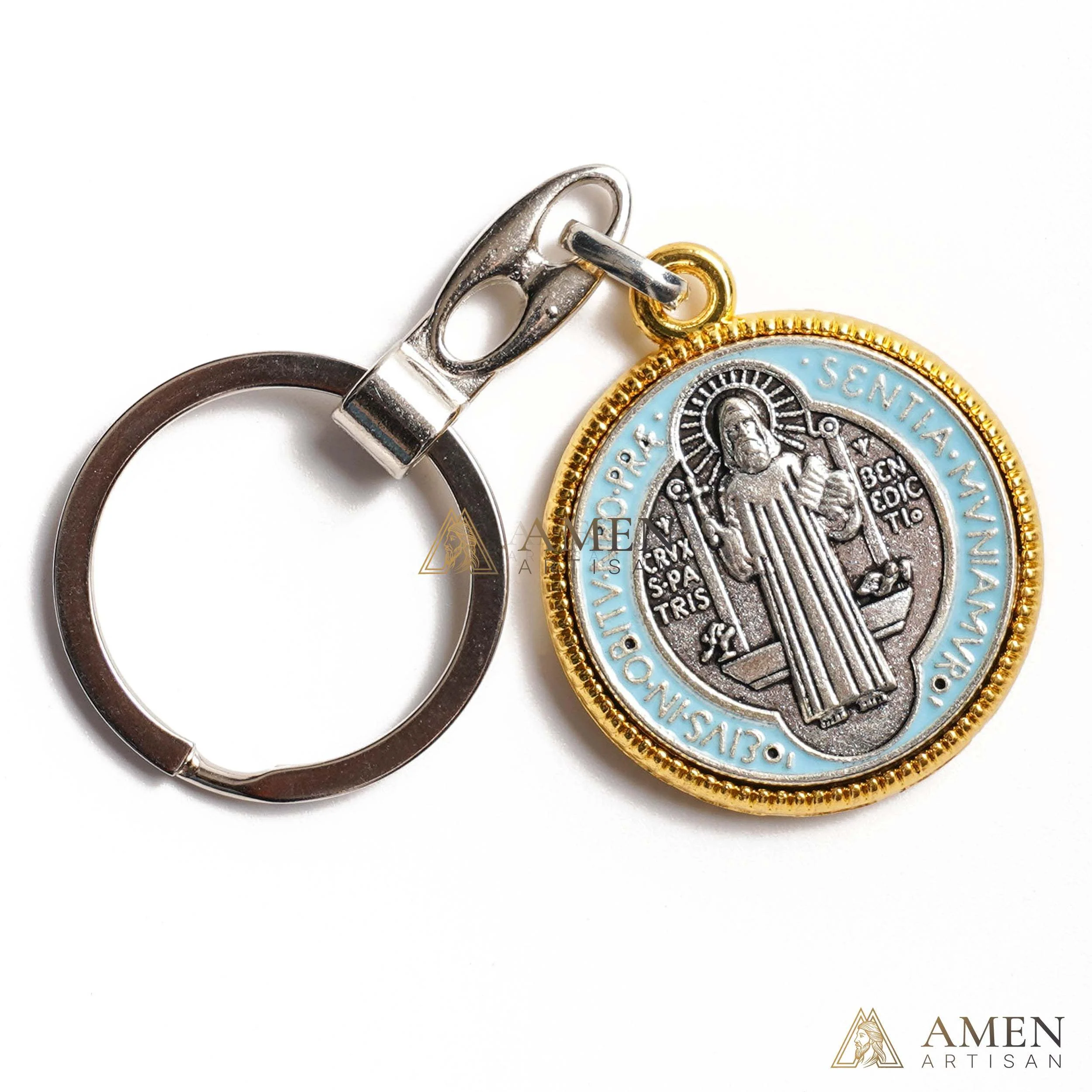 Saint Benedict Medal Keychain Amen Artisan - Image 3