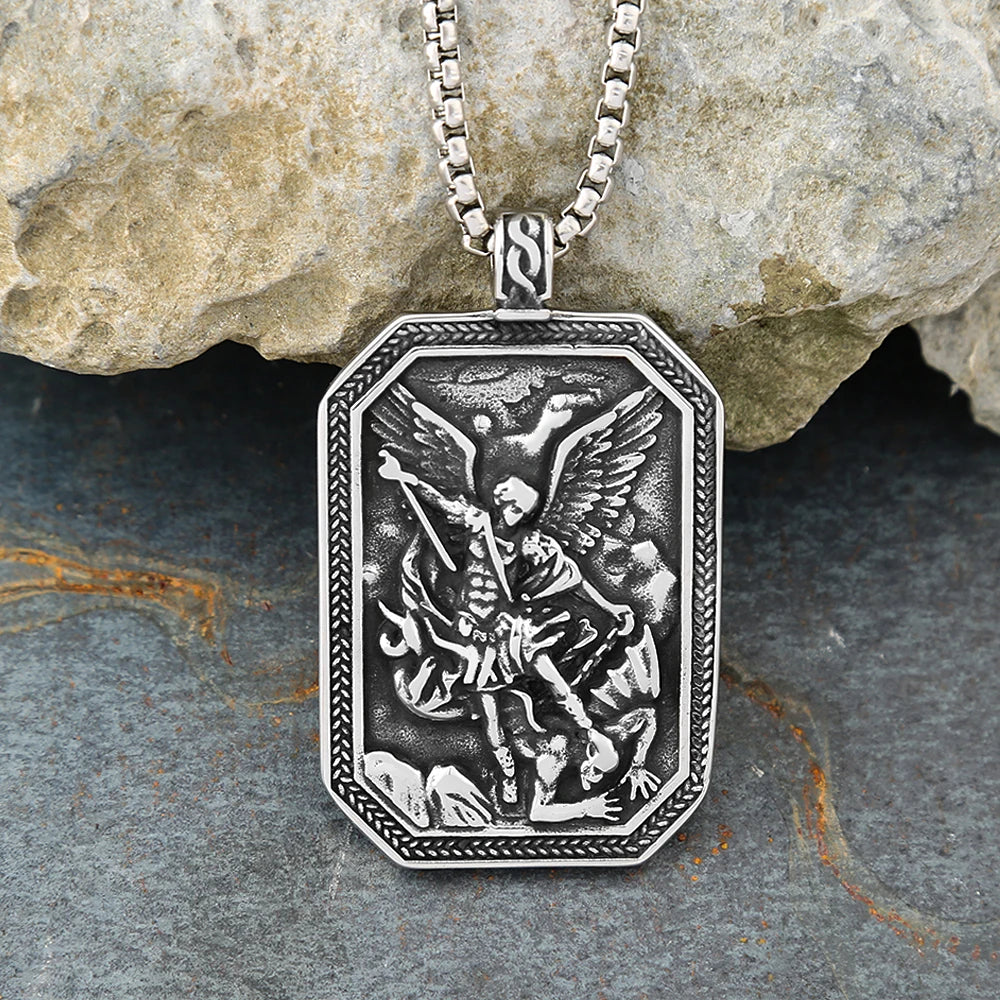 St. Michael the Archangel Guardian Medal Necklace - Amen Artisan - Image 3